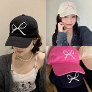 Soft khaki baseball cap for women (women's fashion personality embroidered bow cap)