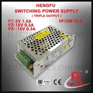 HF10W-TL-B Triple output HENGFU Switching Power Supply 5V1.5A 15V0.3A -15V0.3A 5V2A 15V0.3A -15V0.3A