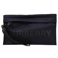 BURBERRY 8052841 燙印LOGO尼龍拉鍊萬用手拿包.深藍