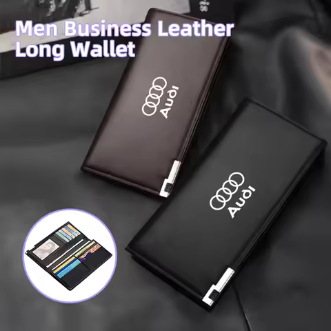 Car Men Business Wallet Zip Leather Wallet Coin Wallet Credit Card Holder For Audi A1 A3 A4 A5 A6 A7