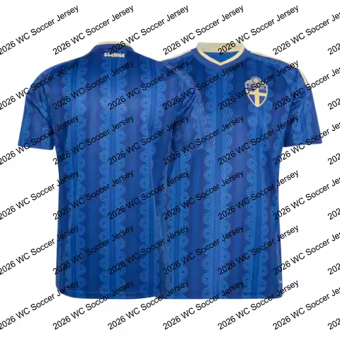 2026 World Competition Soccer Shirt Sweden Away Jersey Men's Soccer Fans Athleisure T-Shirt Summer Q