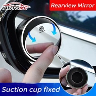 2Pcs Volkswagen Car Rearview Mirror Round Side Rear View Mirror Blind Spot Mirror 360° Rotating Auxi