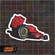 F1 Ferrari Car Sticker Size 8 x 5 Cm