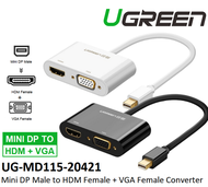 Hotdeal Ugreen Mini DP to HDMI + VGA Converter (Black) Ugreen UG-MD115-20422 UGREEN MINI DP TO HDMI 
