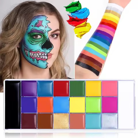 UCANBE Athena Face Body Paint Palette 20 Colors Large Black White Professional Flash Tattoo Hallowee