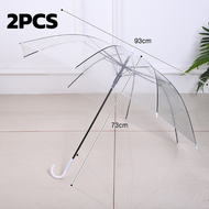 Transparent Umbrella Trendy Clear Payung Hujan Plastik Payung Putih Automatic Umbrella Handle Clear 