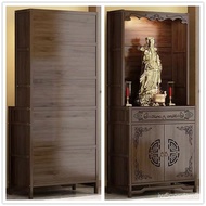 Bamboo Solid Wood Buddha Niche Clothes Closet Altar Altar Household New Chinese Simple Buddha Shrine Buddha Cabinet Heig