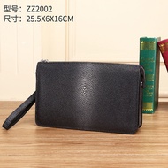 New Style Genuine Leather Men's Bag Pearl Fish Business Clutch Bag Large Capacity Combination Lock C