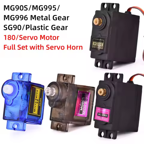 MG995 MG996r SG90 9g MG90s Metal/Plastic Gear 180 Degree Micro Servo Motor Set for RC Plane Fixed wi
