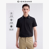 GIORDANO ผู้ชาย  เสื้อโปโล ระบายความร้อนด้วยน้ำแข็ง เสื้อโปโล แอนตี้ไบโอซิส ปกคอสีตัดกัน แขนสั้น เสื