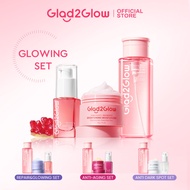 Glad2Glow 3In1 Skincare Set Moisturizer+Serum+Remover Brightening Serum Glowing/Acne/Brightening/Rep