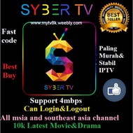 SYBER IPTV/sybertv/Very smooth/Lancar/Cepat/TOP UP/BUY NEW/SyberTV/(Authorised Dealer) Fast Activation/33/100/200Days