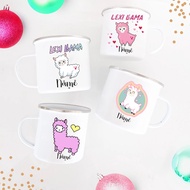 Customised Printed Llama Mug Personalised Vitreous Enamel Coffee Cup Gifts Best Personalized Farewel