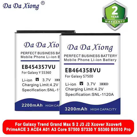 Battery For Samsung Galaxy Trend Grand Max S 2 J3 J2 Xcover Xcover6 PrimeACE 3 ACE4 A01 A3 Core S750