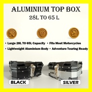 ALUMINIUM TOP BOX [28L ~ 65L] | Motorcycle Luggage Case | Multiple Sizes & Colors | Heavy Duty Touri