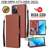 Flip Case Oppo A77s(New 2022)Case Wallet Kulit Casing Dompet Case Wallet Leather Flip Case Oppo Oppo