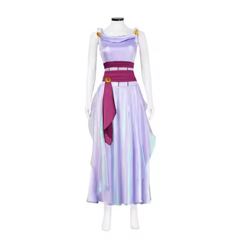 25COS Costume de Cosplay de Princess Megara Meg pour Women, 3 Pieces, Purple Dress, Halloween Carniv