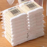 Double-Headed Cotton Swabs Bamboo Stick White Eco Friendly Gentle Micro Swabs Wooden Stick Soft Cott