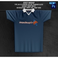 3D Mockup Jersey Retro Collar | Premium Retro Collar Jersey Mockup | PSD Mockup