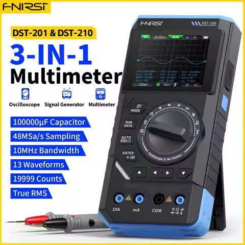 FNIRSI DST-210 DST-201 2025 Latest 3in1 Oscilloscope Signal Generator 1MHZ 48MSa/s Multi-function Mu
