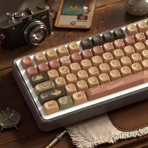 Coffee, Fantasy Dust MOA Keycap PBT 112 Key, Customized for 60/84/98/108MX Switch Mechanical Keyboar