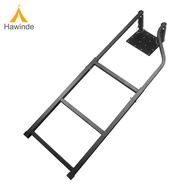 Hawinde 3 Step Ladder Tailgate Folding Step Ladder Black Steel Climbing Ladder Truck Tailgate Ladder