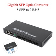 1PCS Gigabit SFP Media Converter 8 SFP to 2 RJ45 Transceiver  10/100/1000M Fiber Optic Switch With 3