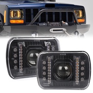 Newest 5x7 led Headlights Assembly with Turn Signal  DRL Hi/Low Seal Beam Replace H6054 H5054 Headli