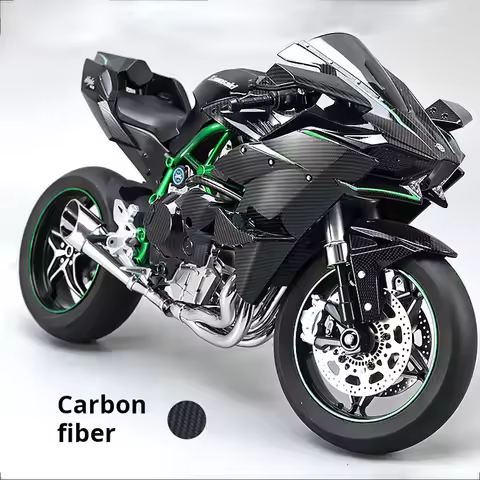 Spray 1:6 Kawasaki H2R Alloy Large Motorcycle Model Diecast Precision Sound Light Simulated Kid Boyf