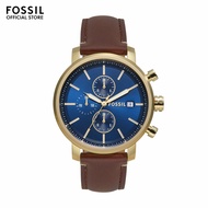 Fossil Men's Rhett Chronograph Watch ( BQ2848 ) - Quartz, Gold Case, Round Dial, 20 MM Brown Leather Band