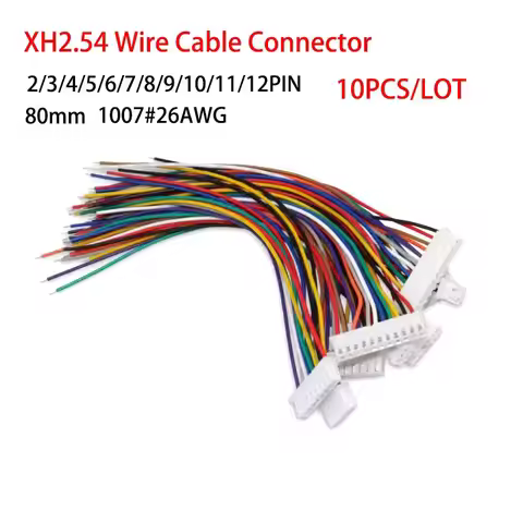 100PCS/LOT JST XH2.54 XH 2.54mm Wire Cable Connector 2P/3P/4P/5P/6/7/8/9/10/11/12 Pin Female plug ca