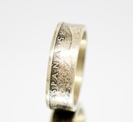 西班牙硬幣戒指 100 比塞塔 1985 年男士硬幣戒指 女士硬幣戒指