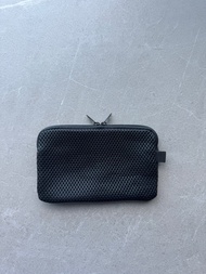 無印良品日本黑色彈性尼龍網質雙頭拉錬超輕鉛子筆什物袋 Muji Japan Nylon Mesh Pen Super Light Pouch Case Minimal Design