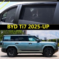 For BYD Ti7 2025-UP Magnet Car Window Sunshade Car Curtains Anti-Mosquito Car Sunshade UV Protection