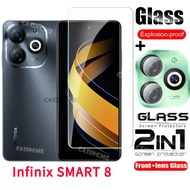 ฟิล์ม2023 8 Infinix 2 In 1สมาร์ทปกป้องหน้าจอสำหรับ Infinix สมาร์ท8 SMART8 7 SMART7 4G 5G 2023กระจกนิรภัยป้องกันเต็มพื้นที่เลนส์หลังฟิล์มกันรอยด้านหน้า