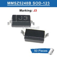 50ชิ้น MMSZ5248B J3ทำเครื่องหมาย SOD-123 SOD123ไดโอด Zener SMD 18V แบบใหม่ดั้งเดิม