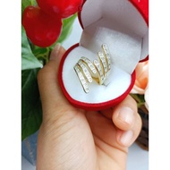 jewery33 K148 แหวนแฟชั่น แหวนเพชร แหวนใบมะกอก (ฟรีไซส์)