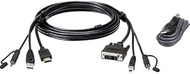 Aten 2L-7D02DHX2 USB HDMI to DVI-D Secure KVM Cable Kit, 1.8m