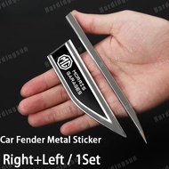 MG Car Stainless Steel Car Door Fender 3D Metal Side Logo Sticker（Left And Right) Creative Metal Sti