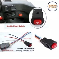 MERAH TOMBOL Red Hazard switch 3 motorcycle cables, universal red Hazard button for all motorbikes, 