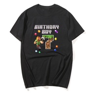 7th Birthday Boy 7 Video Gamer Pixel Number Seven Bday Party T-Shirt Boys Fashion Game Controller Sa