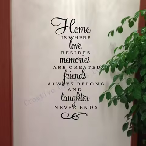 Wall Quote Stickers Home Decor - Home Is Where Love Resides...Modern Wall Art Vinyl Decal Stickers