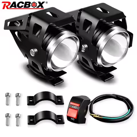 Motorcycle U5 LED Spotlights Auxiliary Headlight Fog Light High Low Flash Light Universal 12V For Ya