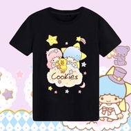 Littletwinstars Gemini Joint Cartoon Related Short Sleeve T-shirt Soft Girl Student Loose Couple Out