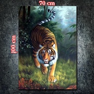 POSTER JUMBO UKURAN 100 X 70 CM TEMA HARIMAU / LUKISAN CETAK HARIMAU HR08 / POSTER CETAK HARIMAU / H
