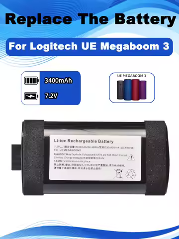 7.2V 3400mAh Replacement Speaker Battery For Logitech UE MegaBoom 3 Bluetooth Speaker Parts 533-0001