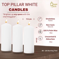 CANDLE POINT TOP PILLAR WHITE 3(D) X 9 (H) /1 PCS PILLAR CANDLE