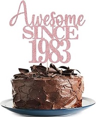 41st Awesome since1983 Cake Topper Cheers to 41 Years Birthday Cake Pick 41 Fabulous Cake Decoration