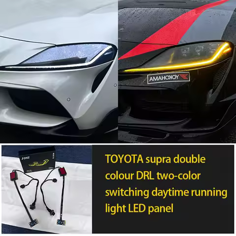 For Toyota GR Supra A90 A91 CSL Yellow White Dual Color DRL Dual Color Daytime Running Light LED Pan
