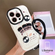 UNcartoonArt Casing Cute Cartoon 3D DIY Doll Coffee Lanyard Casing Compatible for IPhone 16 13 15 14
